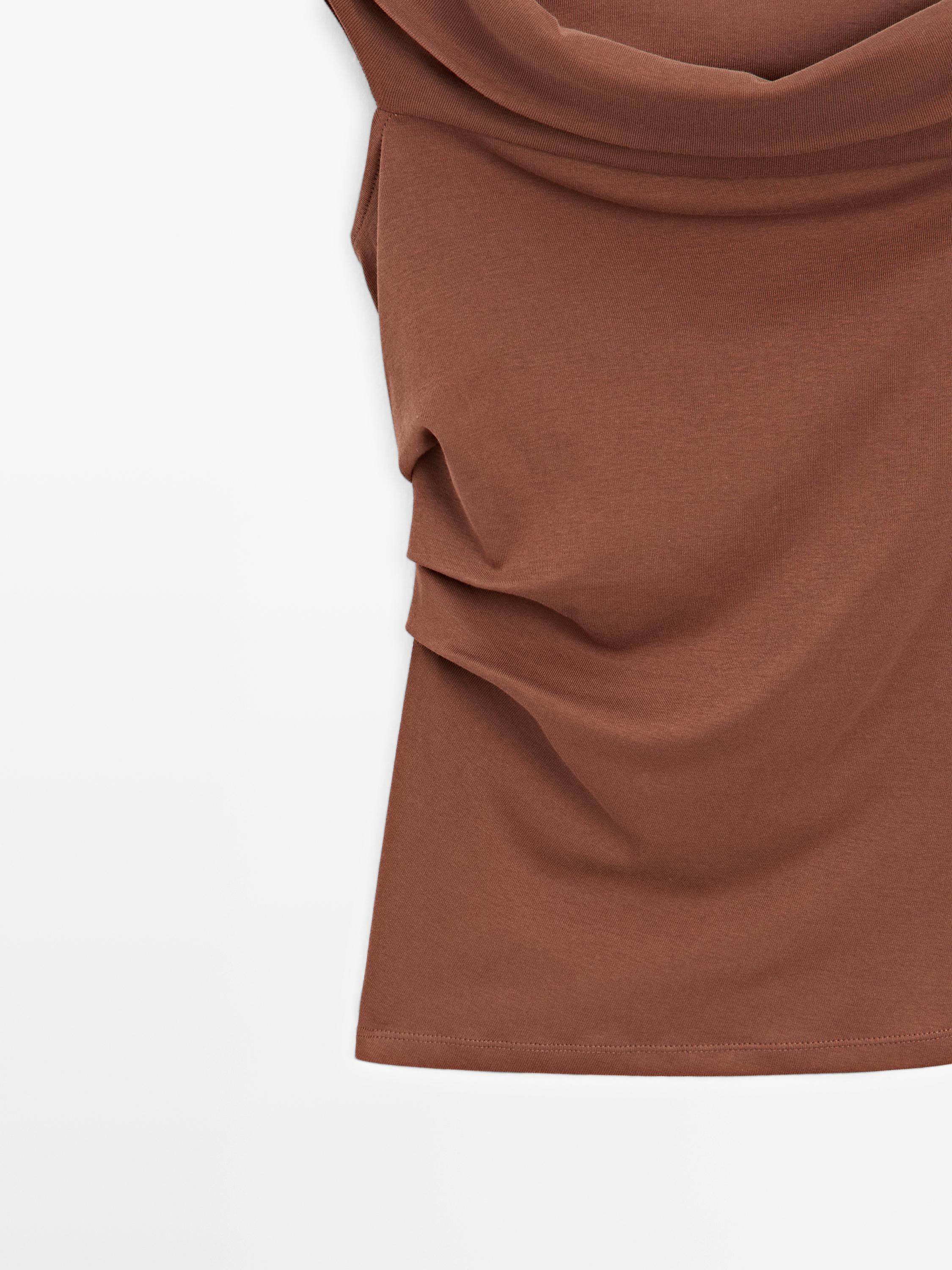 Draped top with knot detail